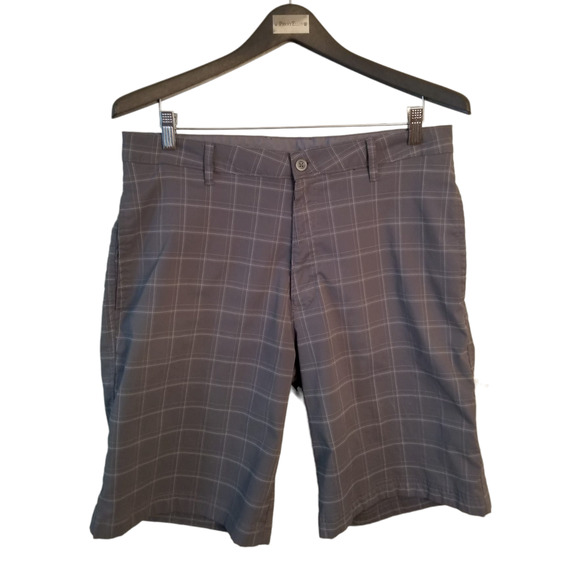 Champion Duo‎ Dry Plaid Gray Men's Shorts Size 36 EU 34 US Inseam 10 in - Picture 1 of 8